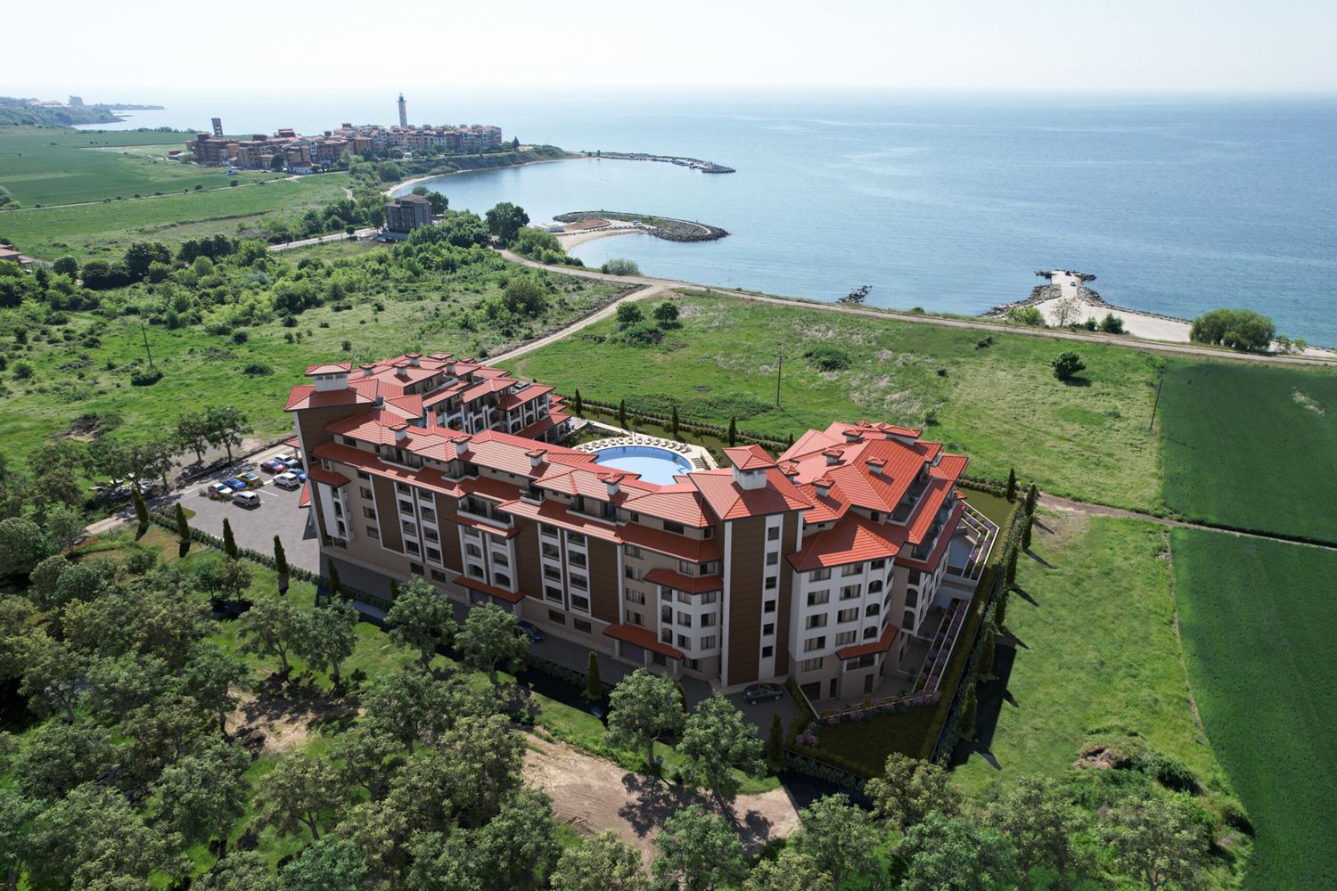  Роскошный апартамент с одной спальней в 50 м от моря в современном комплексе в г. Ахелой