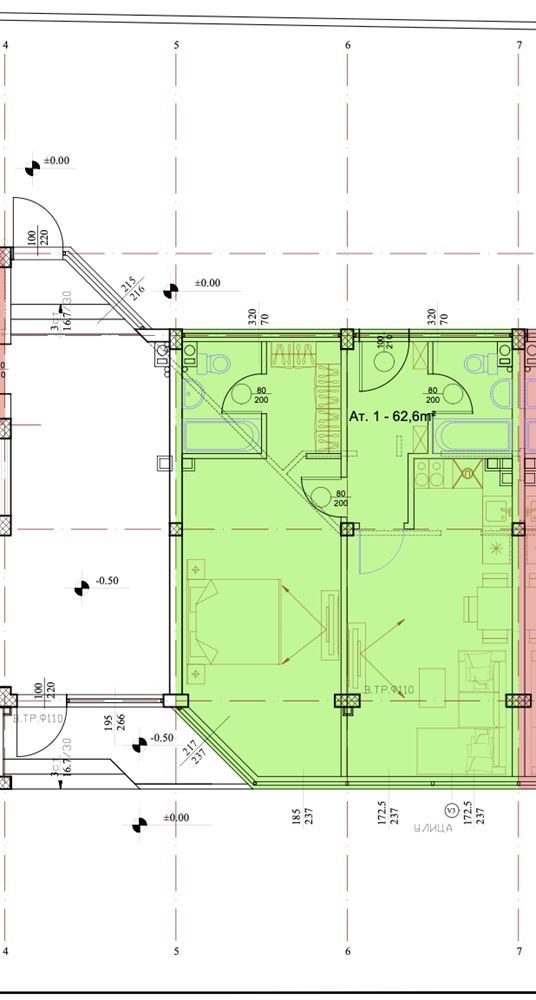 Просторный апартамент с одной спальней с выходом в сад и без платы за обслуживание в Равде