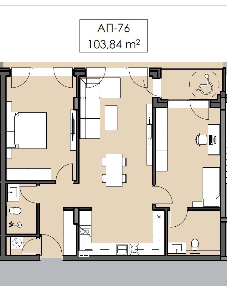 Панорамный апартамент с двумя спальнями на последнем этаже у моря в Несебре – простор, престиж и уникальная локация без платы за обслуживание