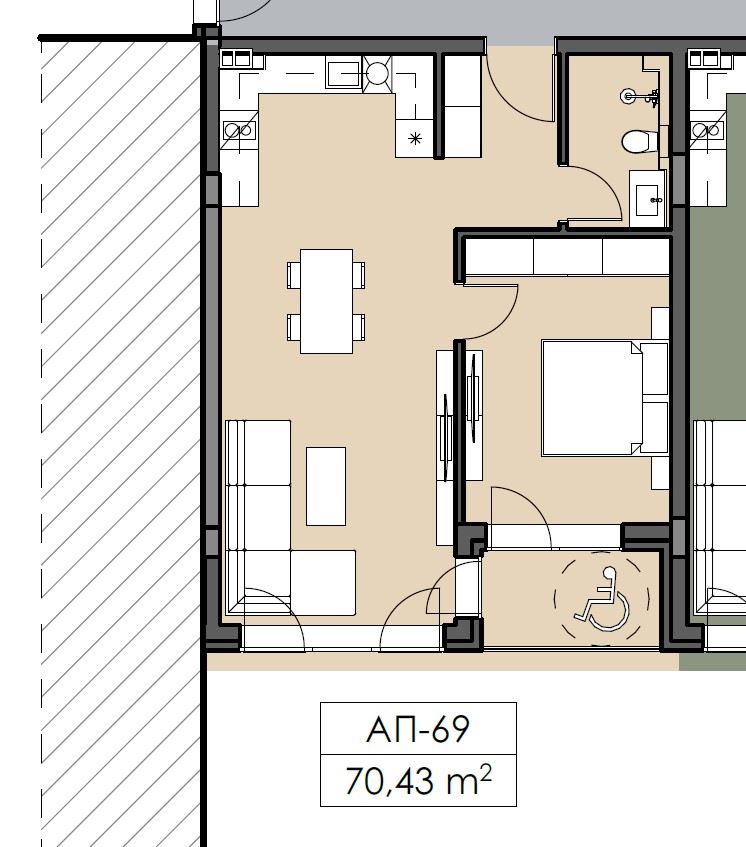Двухкомнатный апартамент на последнем этаже с панорамным видом в Несебре – без платы за обслуживание