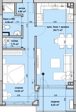 Светлая двухкомнатная квартира на высоком этаже в новом проекте в ж.к. Славейков – удобство и современный городской стиль в Бургасе