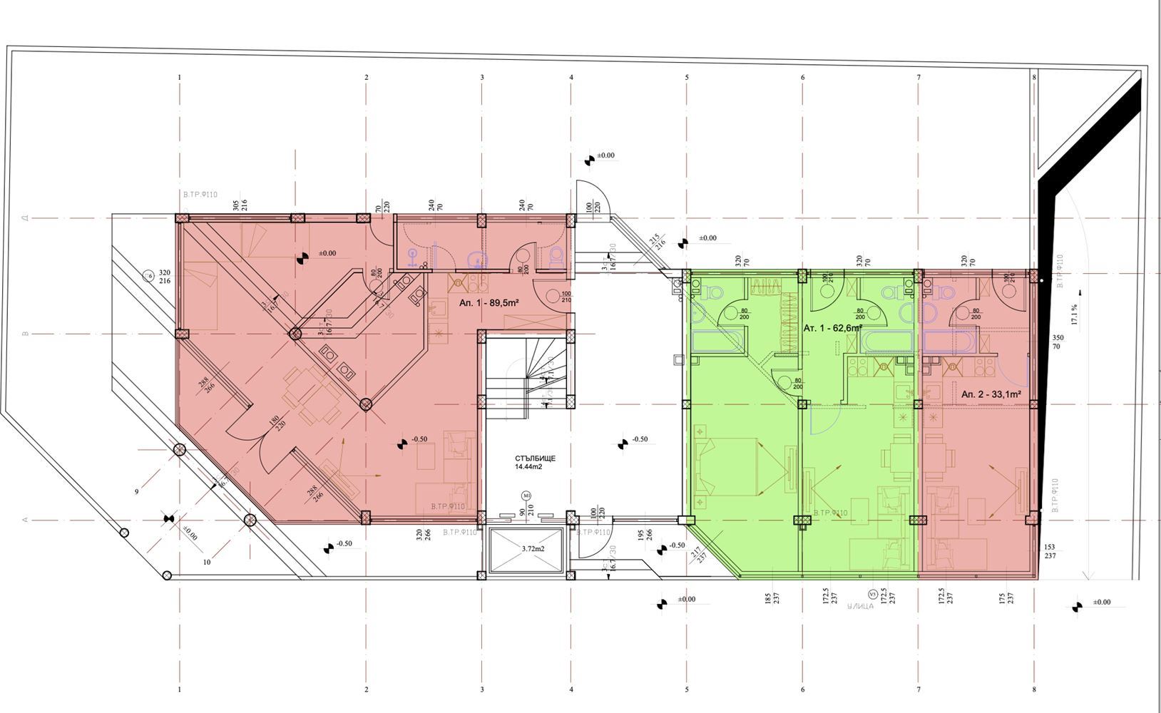 Просторный апартамент с одной спальней с выходом в сад и без платы за обслуживание в Равде