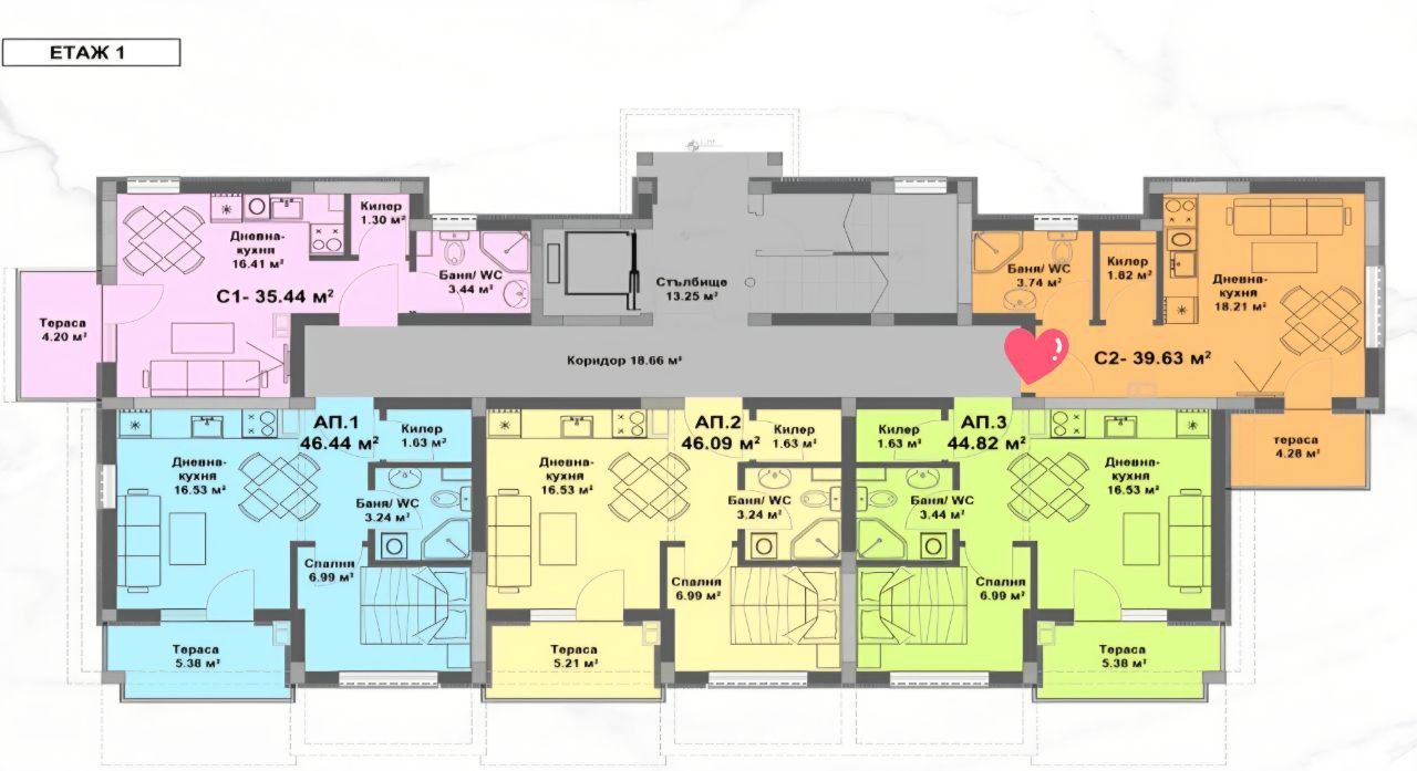 Функциональная студия на первом этаже – отличная возможность для инвестиций или уютного жилья