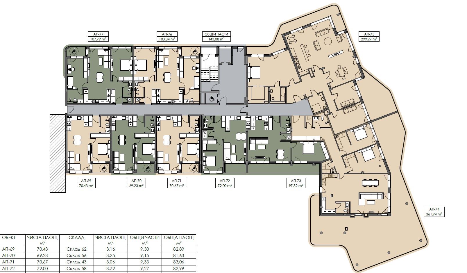 Панорамный апартамент с двумя спальнями на последнем этаже у моря в Несебре – простор, престиж и уникальная локация без платы за обслуживание