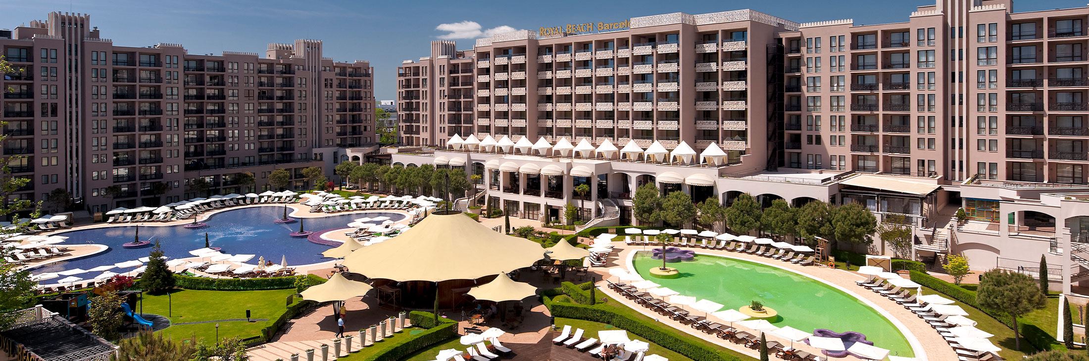 Эксклюзивная студия с садом и прямым доступом к бассейну – в 100 м от моря в Солнечном берегу